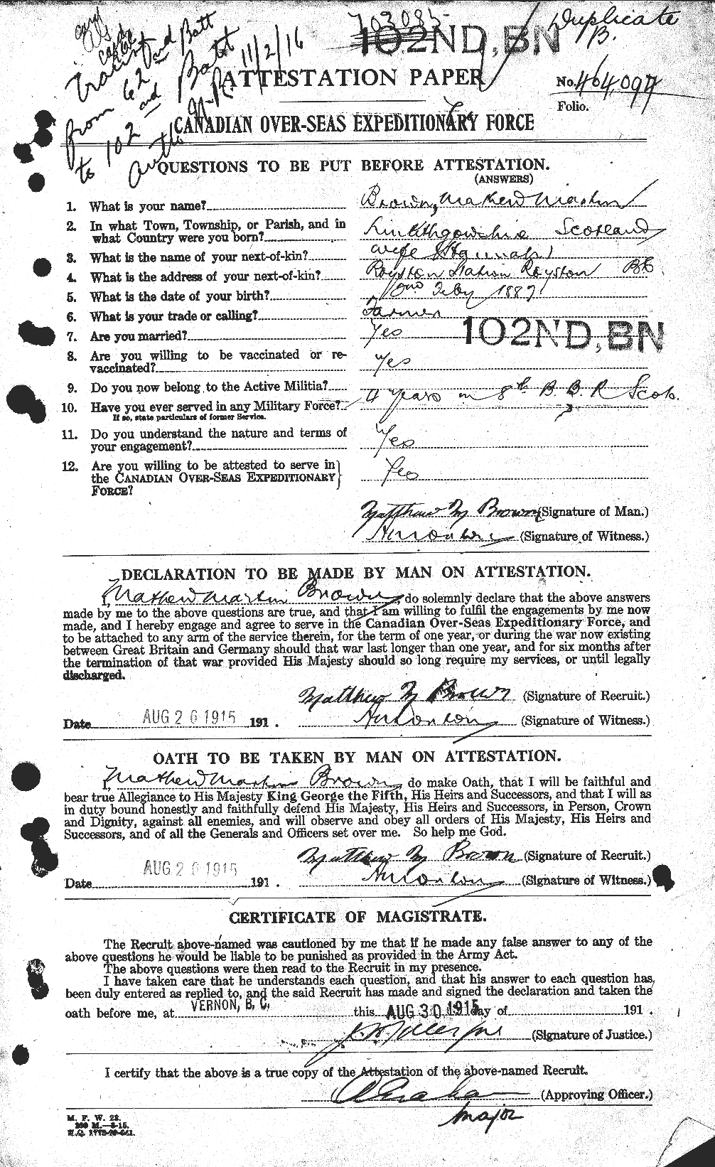 Personnel Records of the First World War - CEF 267039a