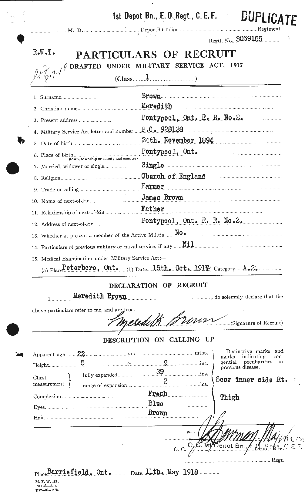 Personnel Records of the First World War - CEF 267057a
