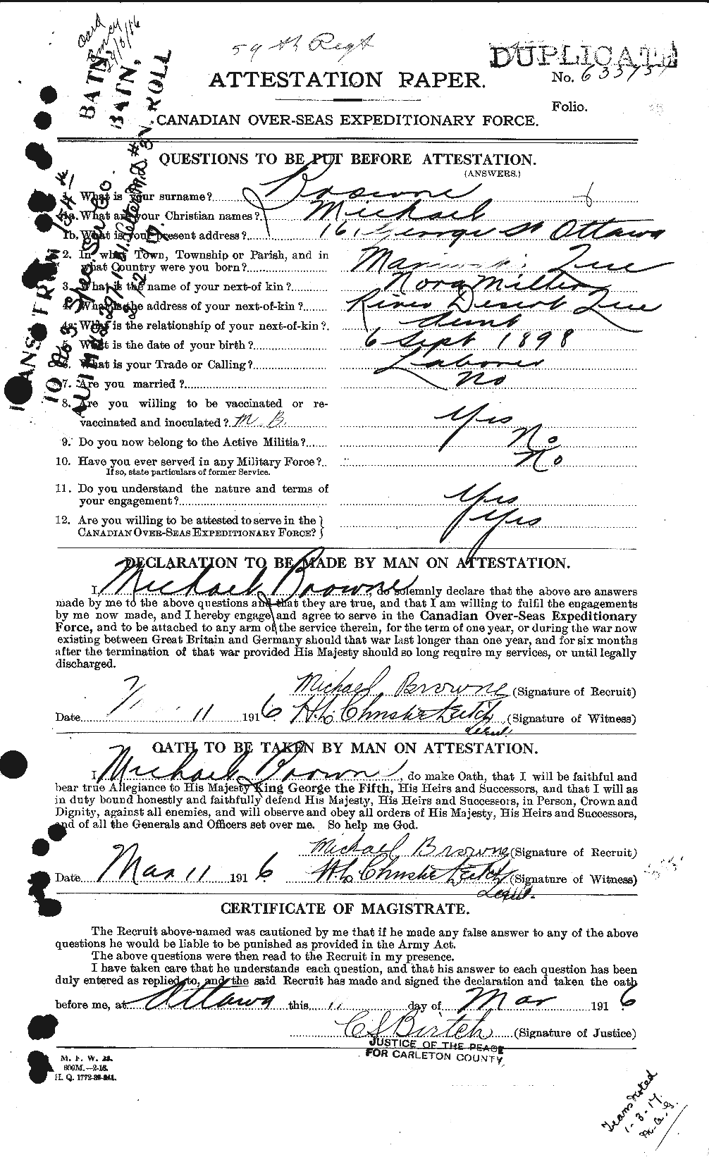 Personnel Records of the First World War - CEF 267060a