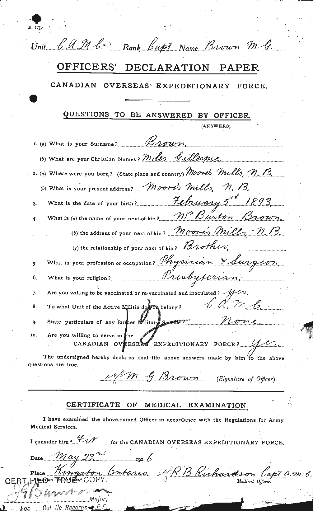 Personnel Records of the First World War - CEF 267069a