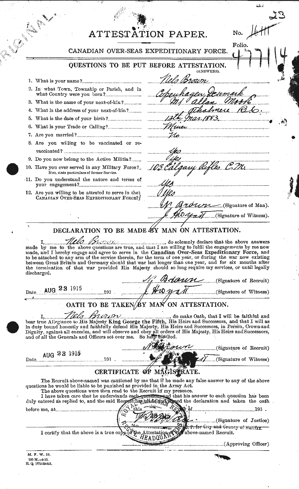 Personnel Records of the First World War - CEF 267094a
