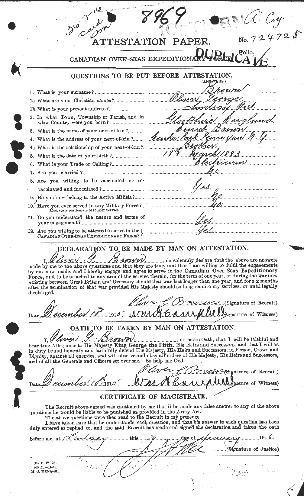 Personnel Records of the First World War - CEF 267126a
