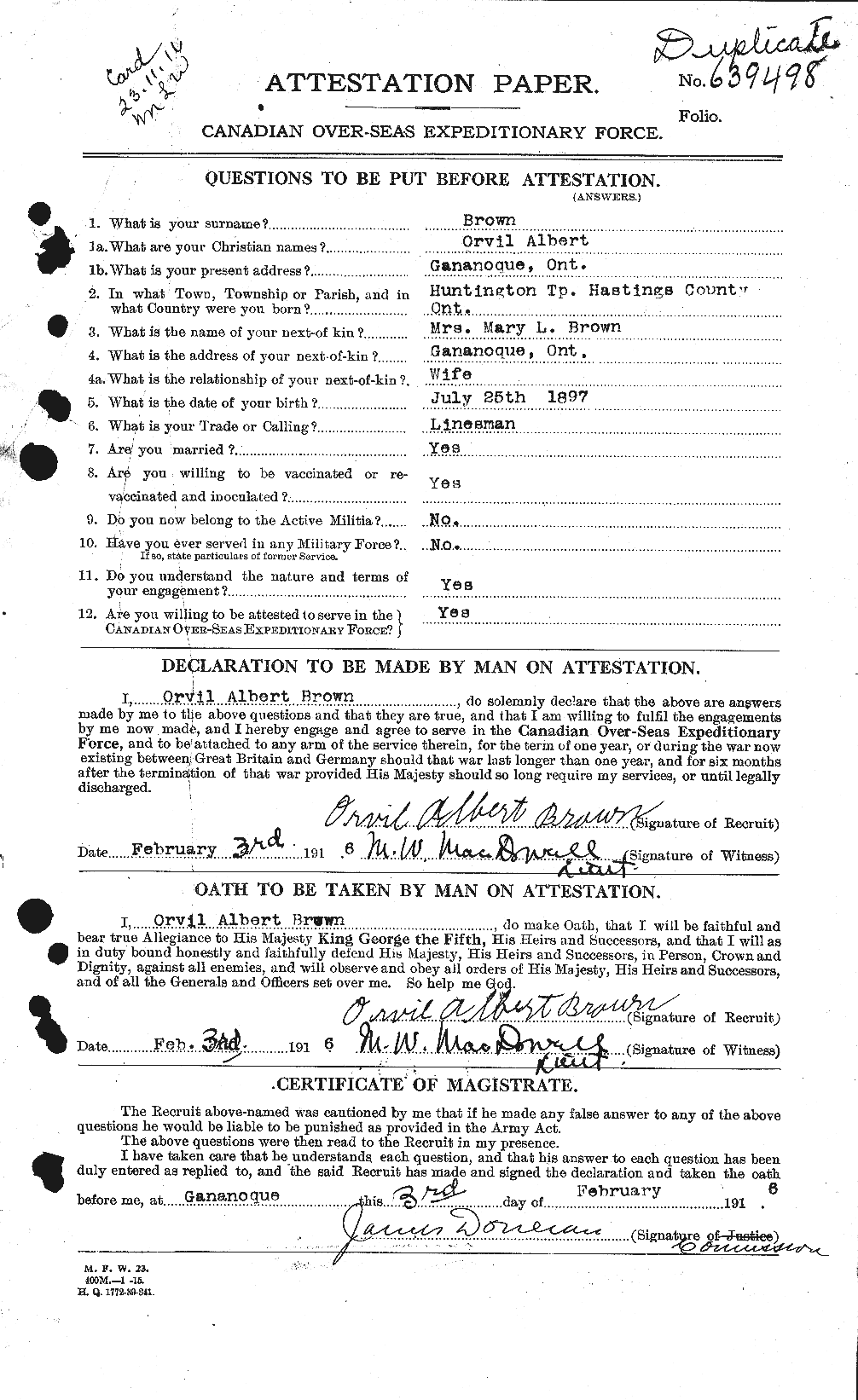 Personnel Records of the First World War - CEF 267132a