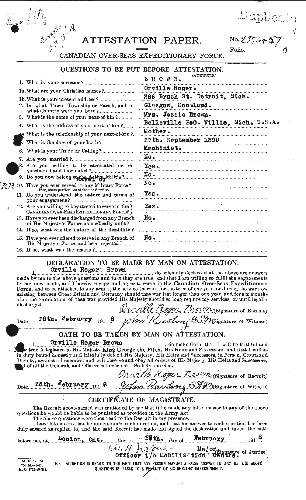 Personnel Records of the First World War - CEF 267133a