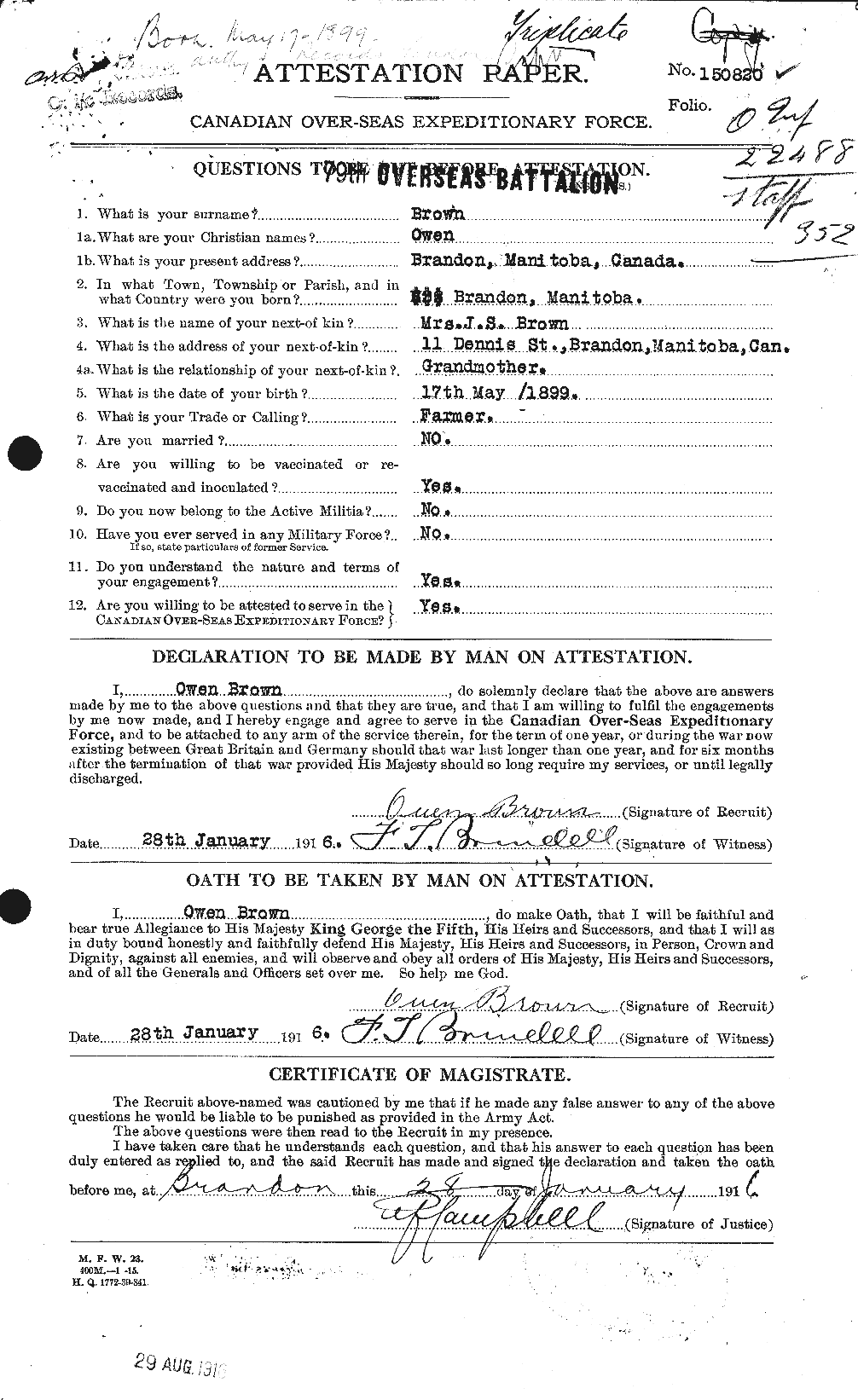 Personnel Records of the First World War - CEF 267148a