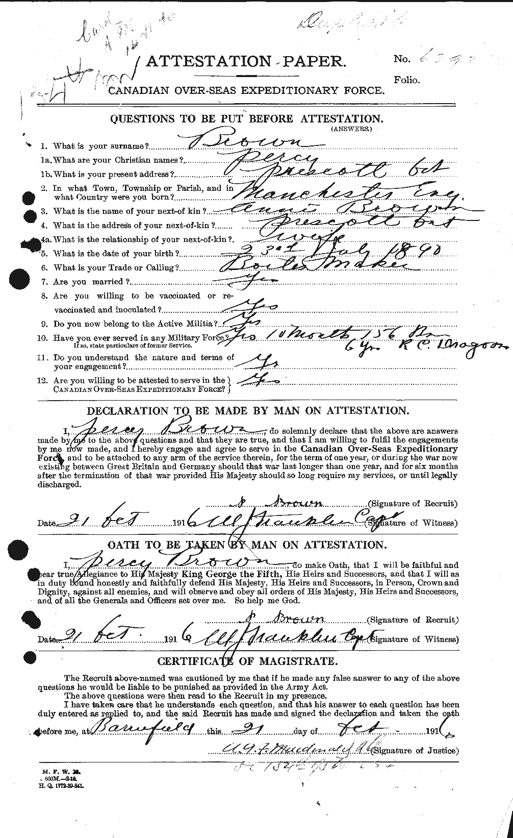 Personnel Records of the First World War - CEF 267158a