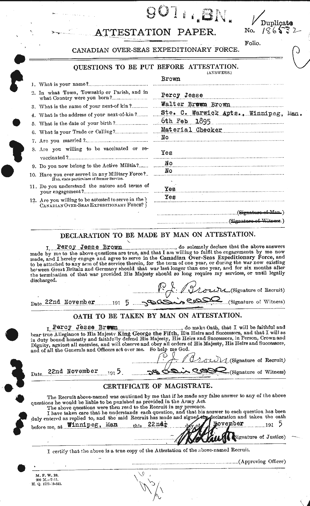 Personnel Records of the First World War - CEF 267171a