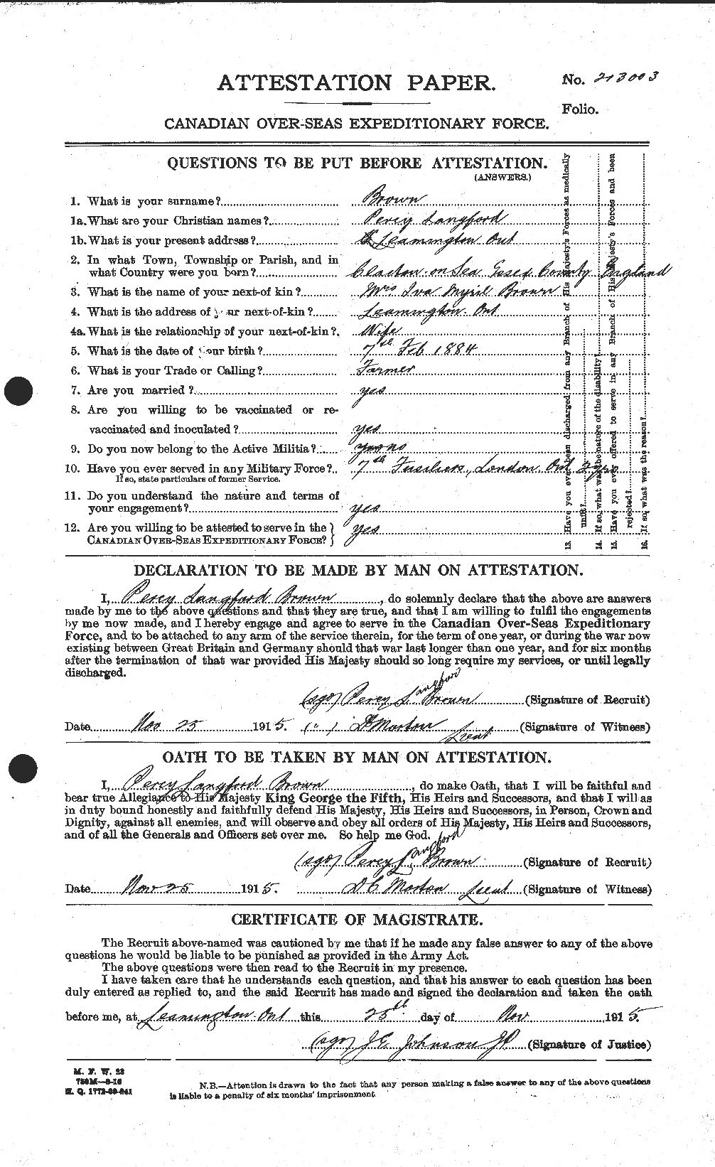 Personnel Records of the First World War - CEF 267174a