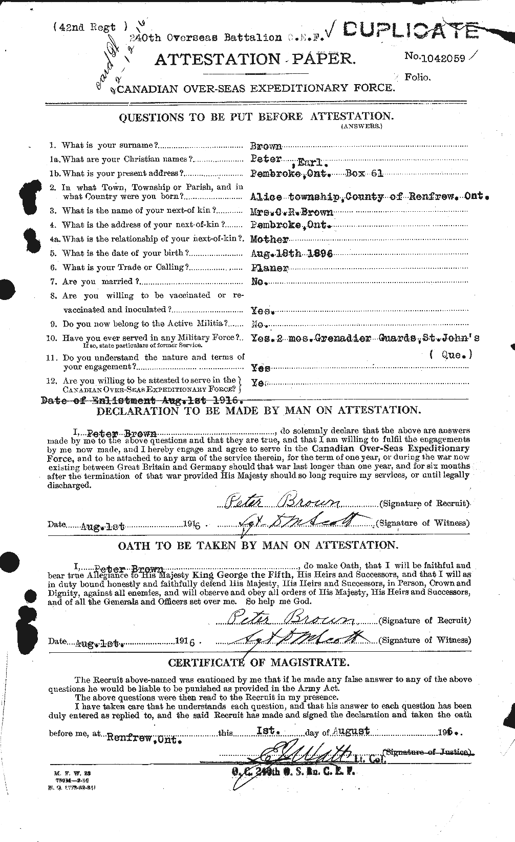 Personnel Records of the First World War - CEF 267204a