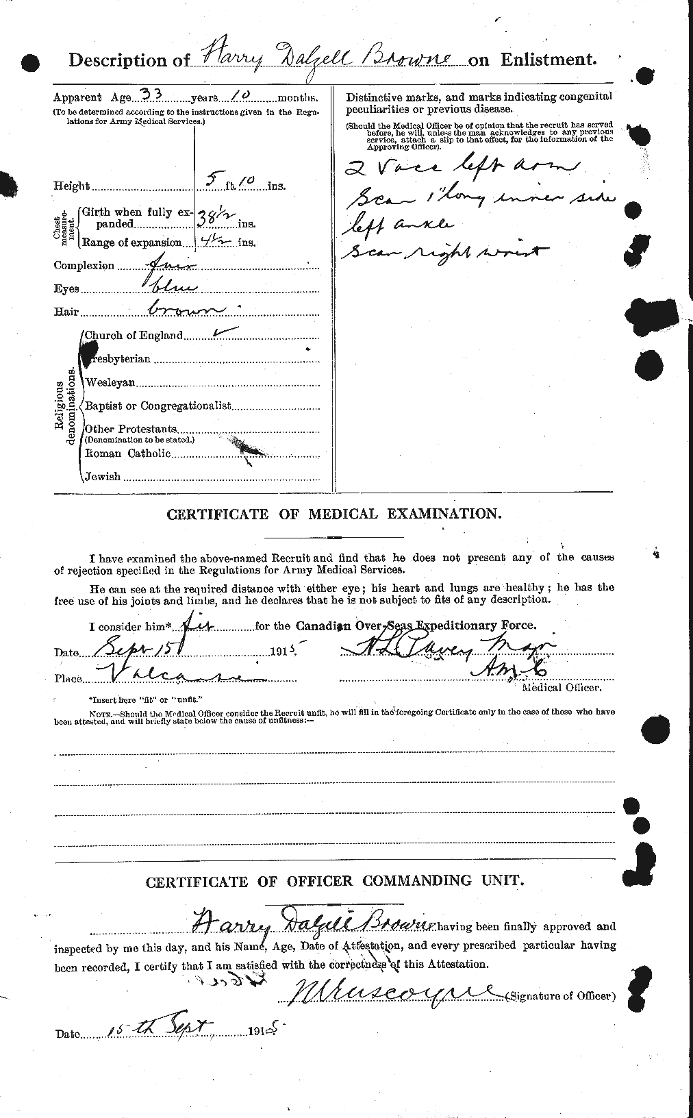 Dossiers du Personnel de la Première Guerre mondiale - CEC 267341b