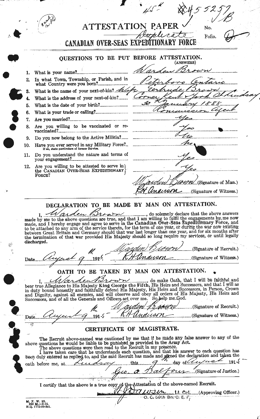 Personnel Records of the First World War - CEF 268024a