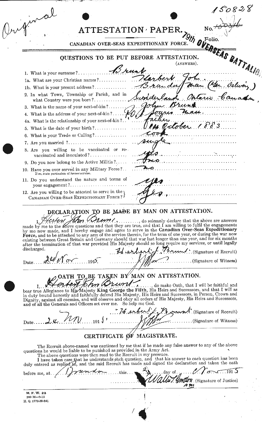 Personnel Records of the First World War - CEF 268606a