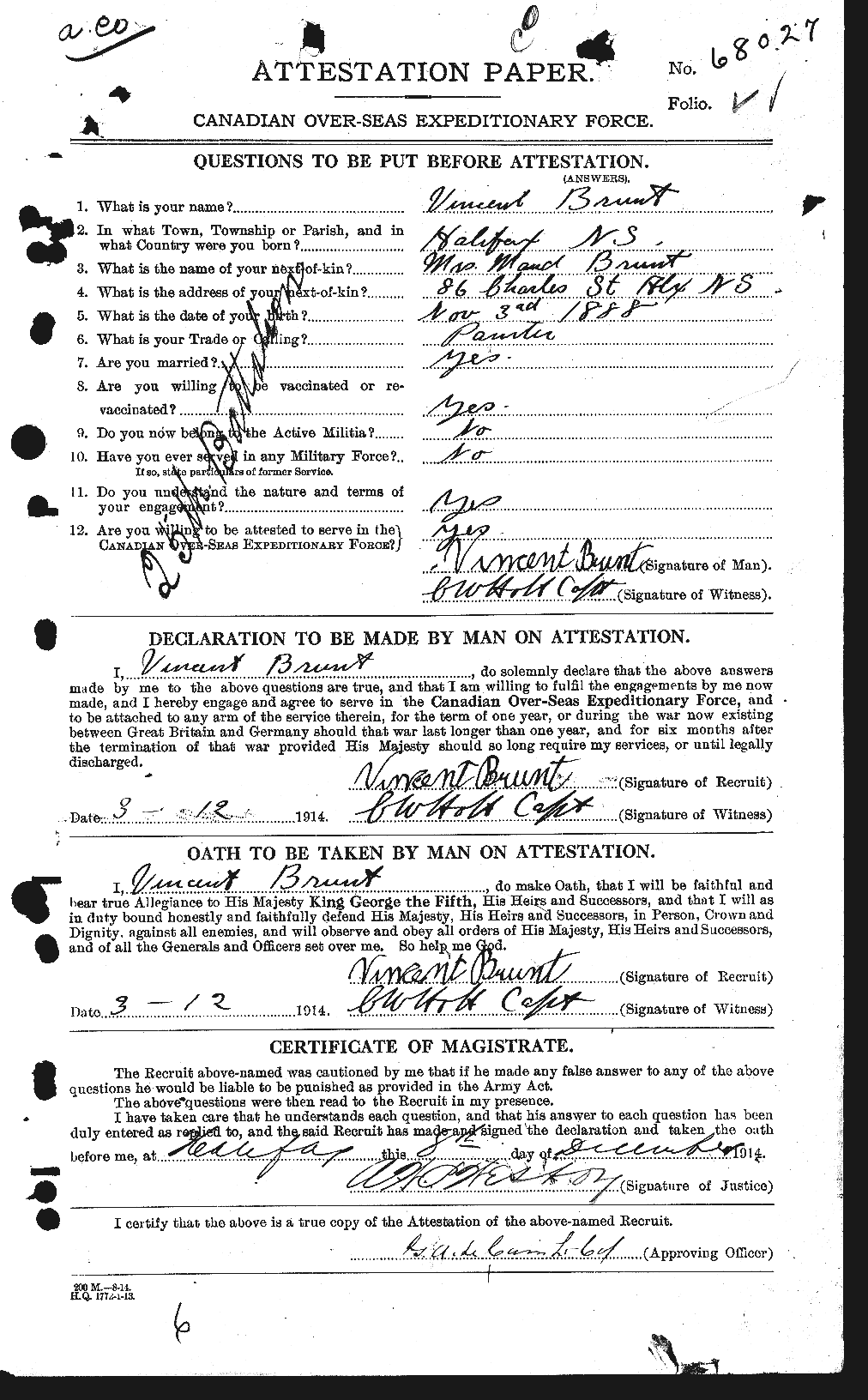 Personnel Records of the First World War - CEF 268613a