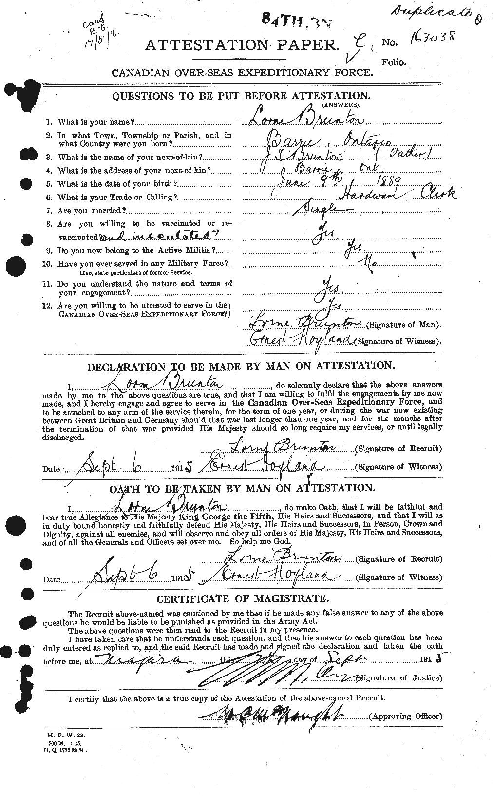 Personnel Records of the First World War - CEF 268640a