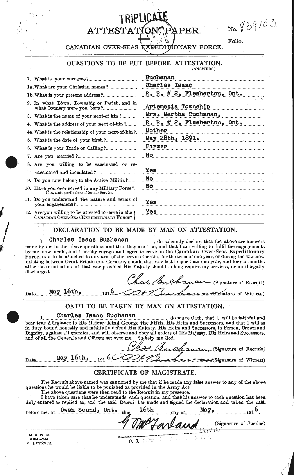 Personnel Records of the First World War - CEF 269135a