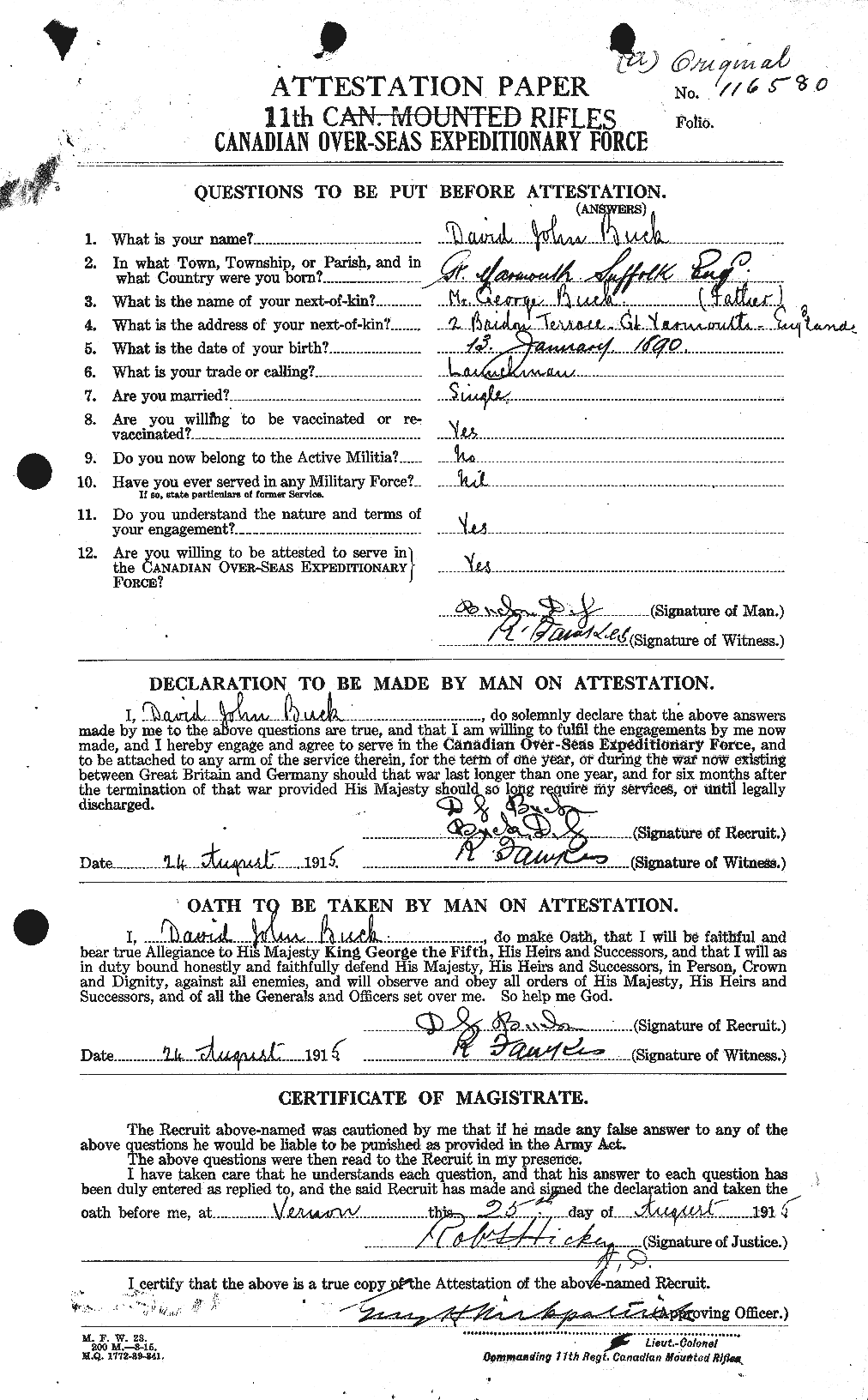 Personnel Records of the First World War - CEF 269269a