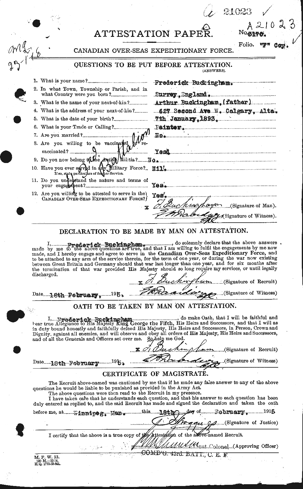 Personnel Records of the First World War - CEF 269436a