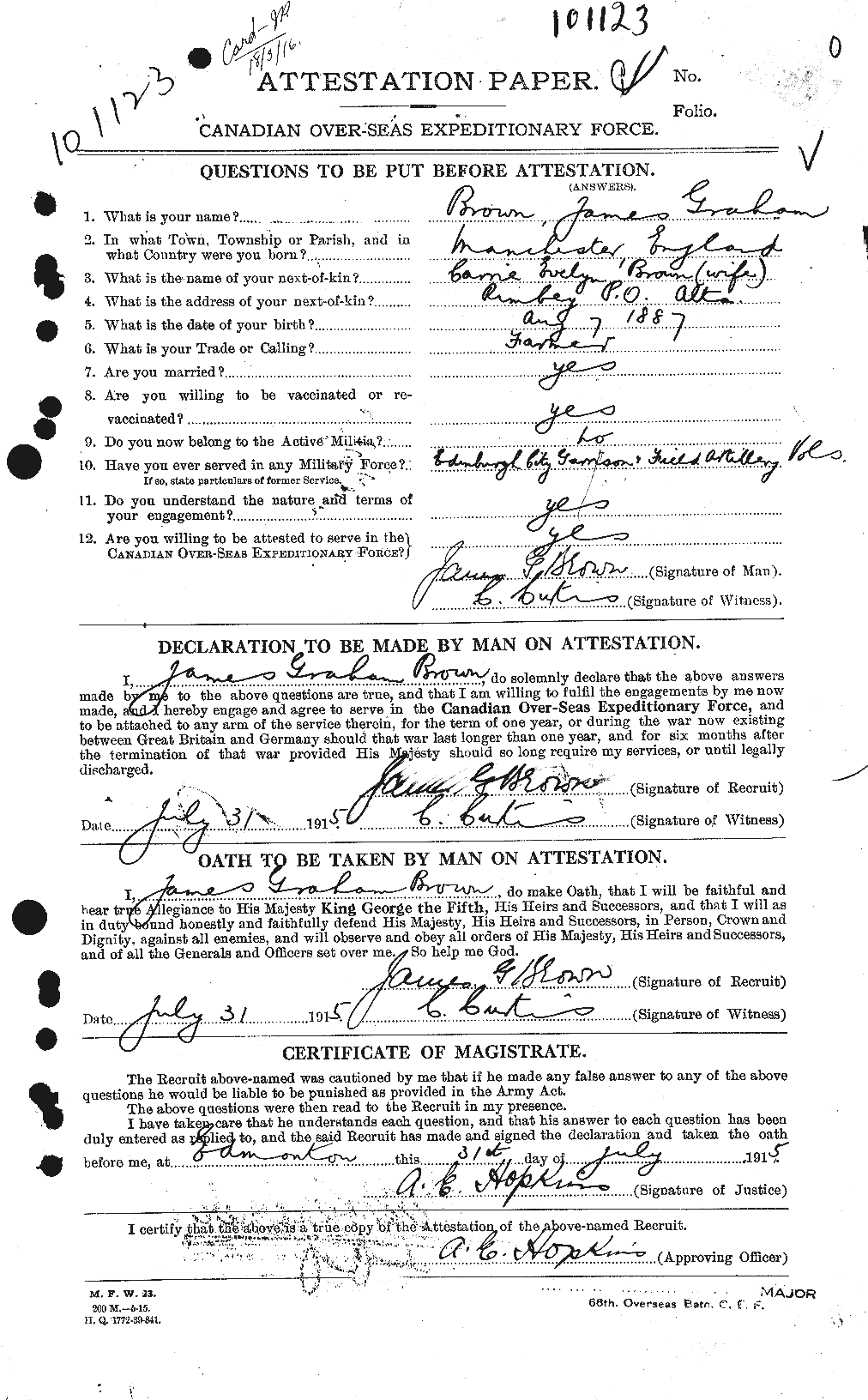 Personnel Records of the First World War - CEF 269538a