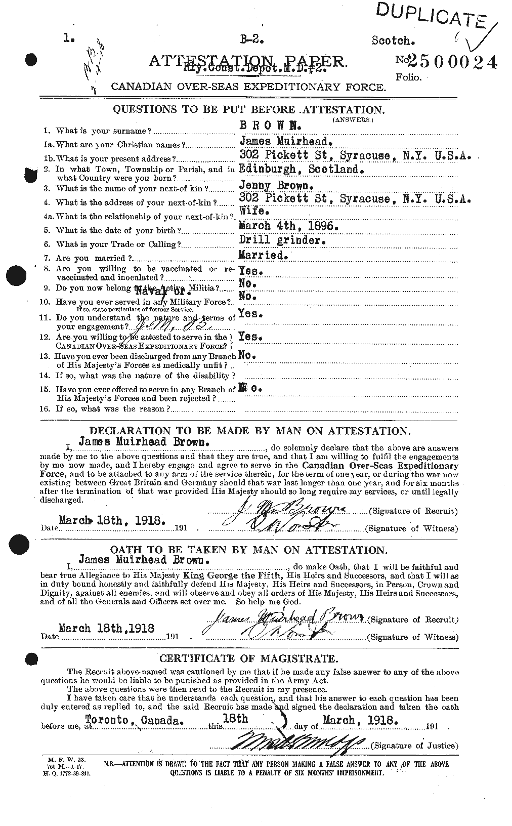 Personnel Records of the First World War - CEF 269559a