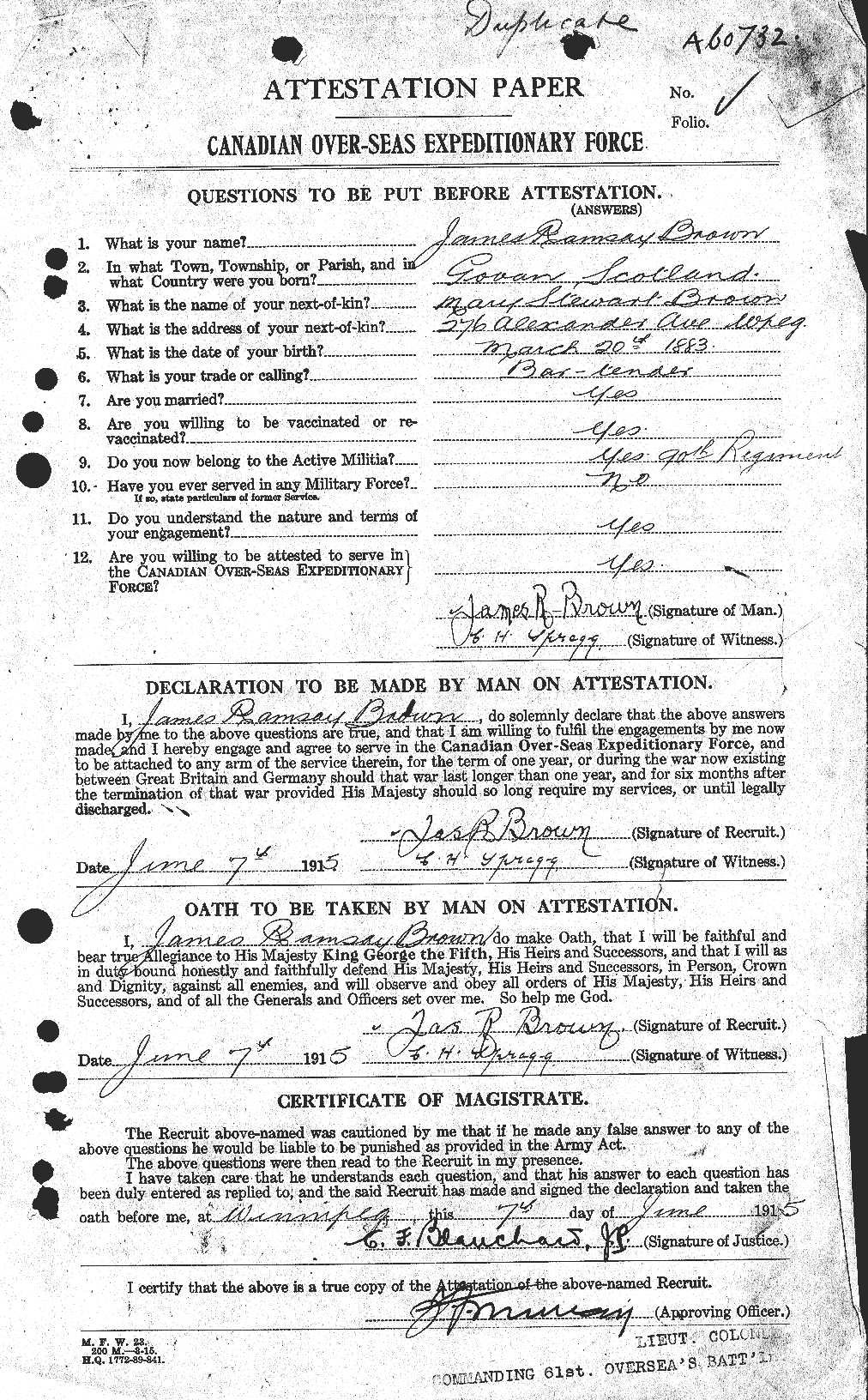 Personnel Records of the First World War - CEF 269575a