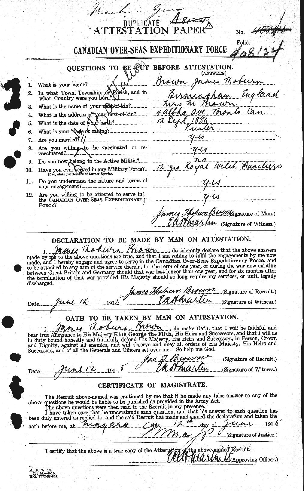 Personnel Records of the First World War - CEF 269587a
