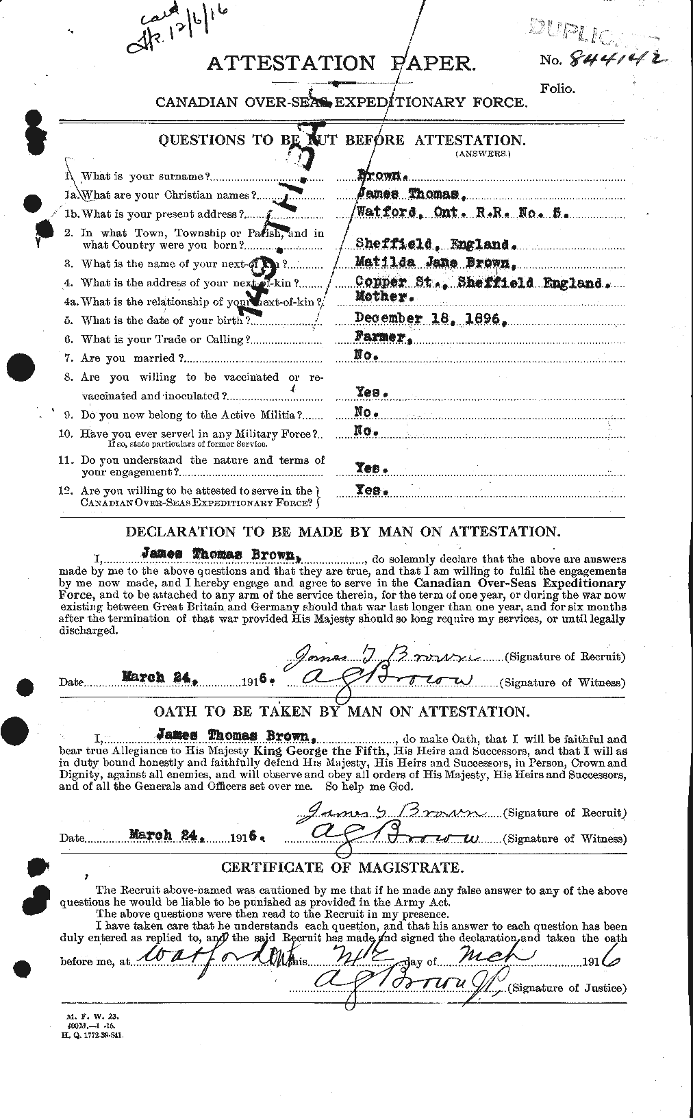 Personnel Records of the First World War - CEF 269590a