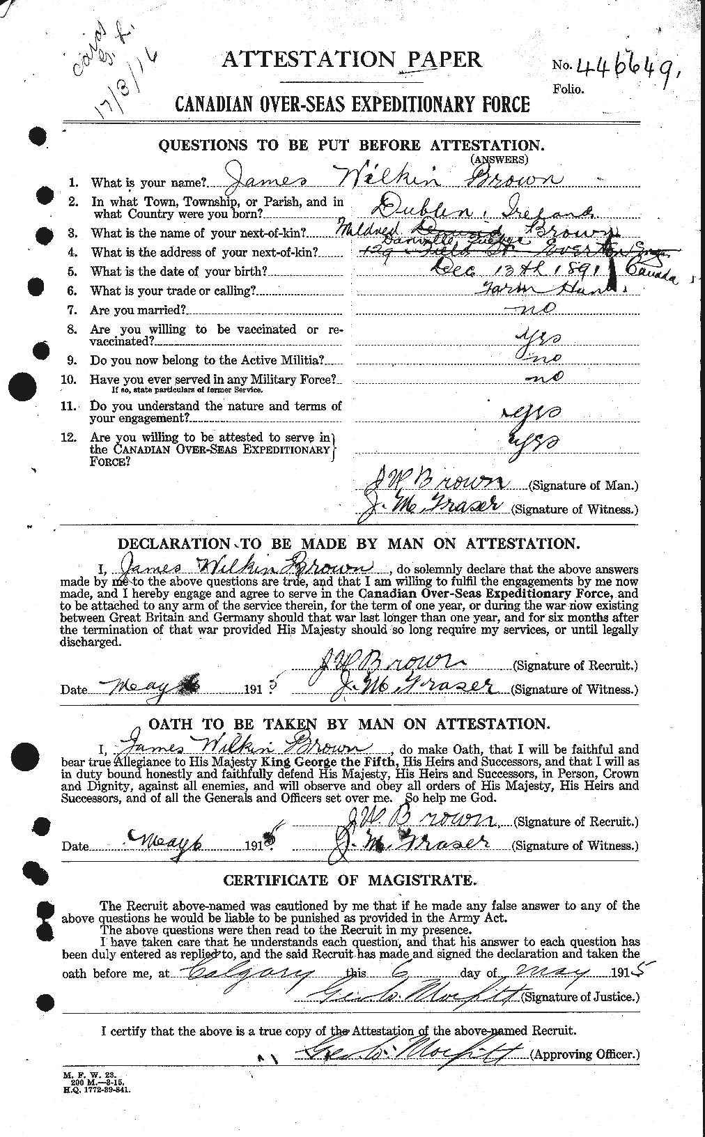 Personnel Records of the First World War - CEF 269599a