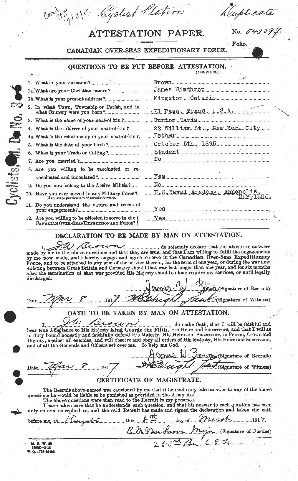Personnel Records of the First World War - CEF 269608a
