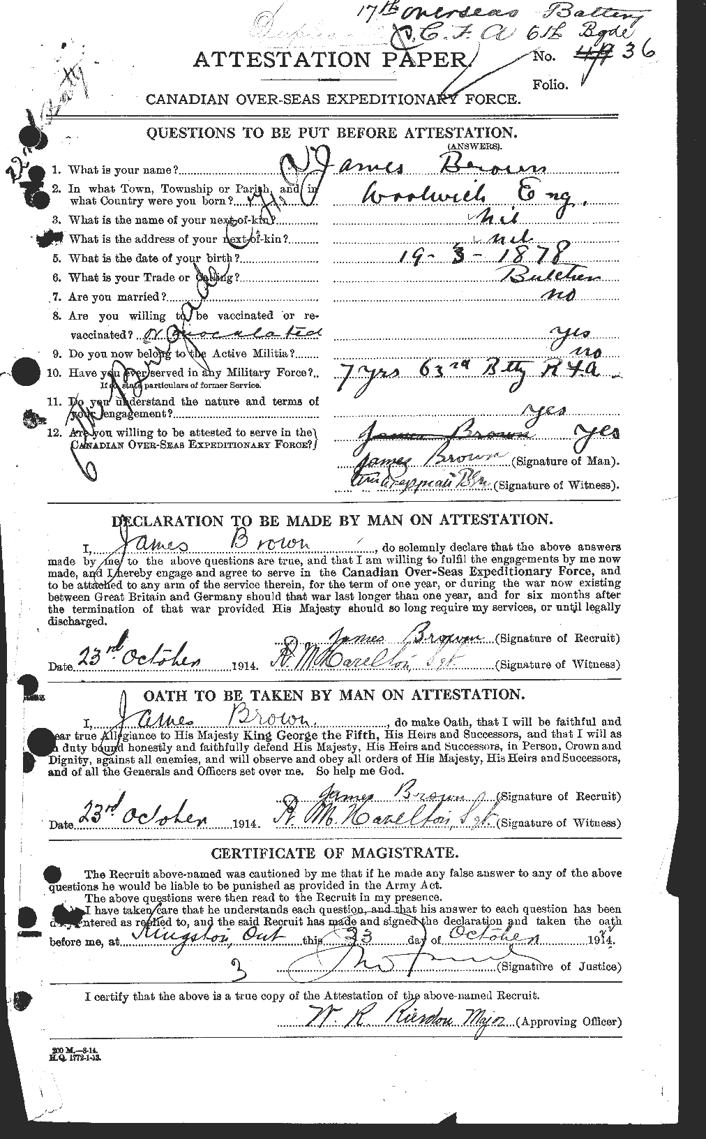 Personnel Records of the First World War - CEF 269815a