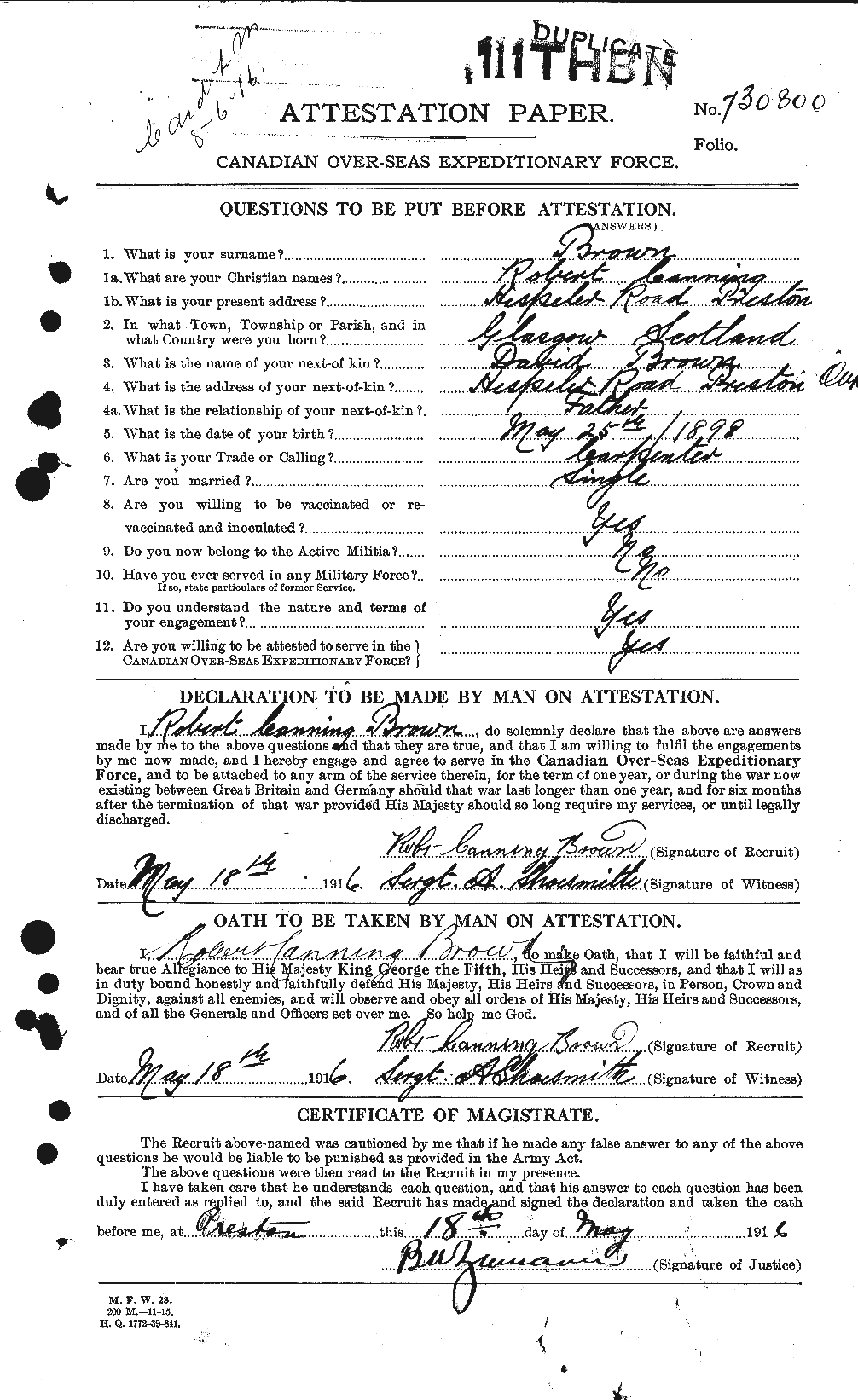 Personnel Records of the First World War - CEF 269902a