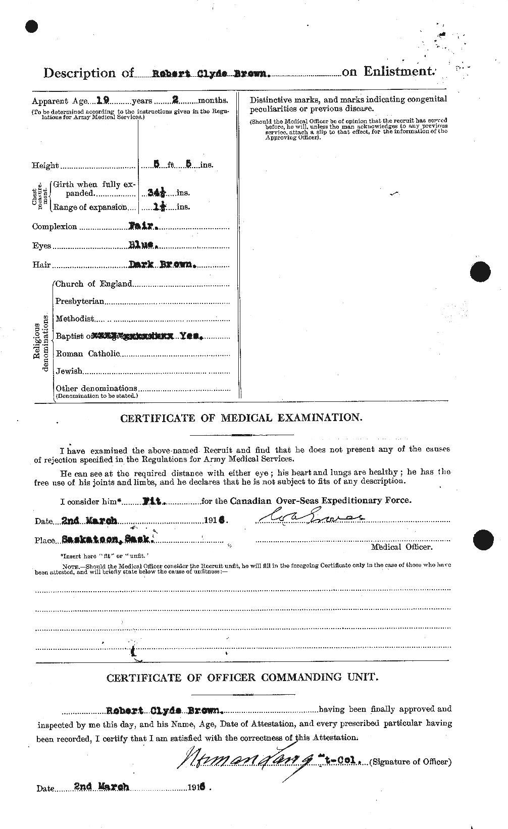 Personnel Records of the First World War - CEF 269909b