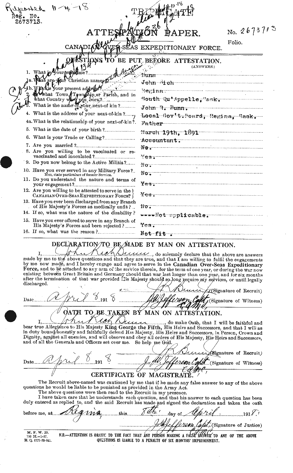 Personnel Records of the First World War - CEF 270420a
