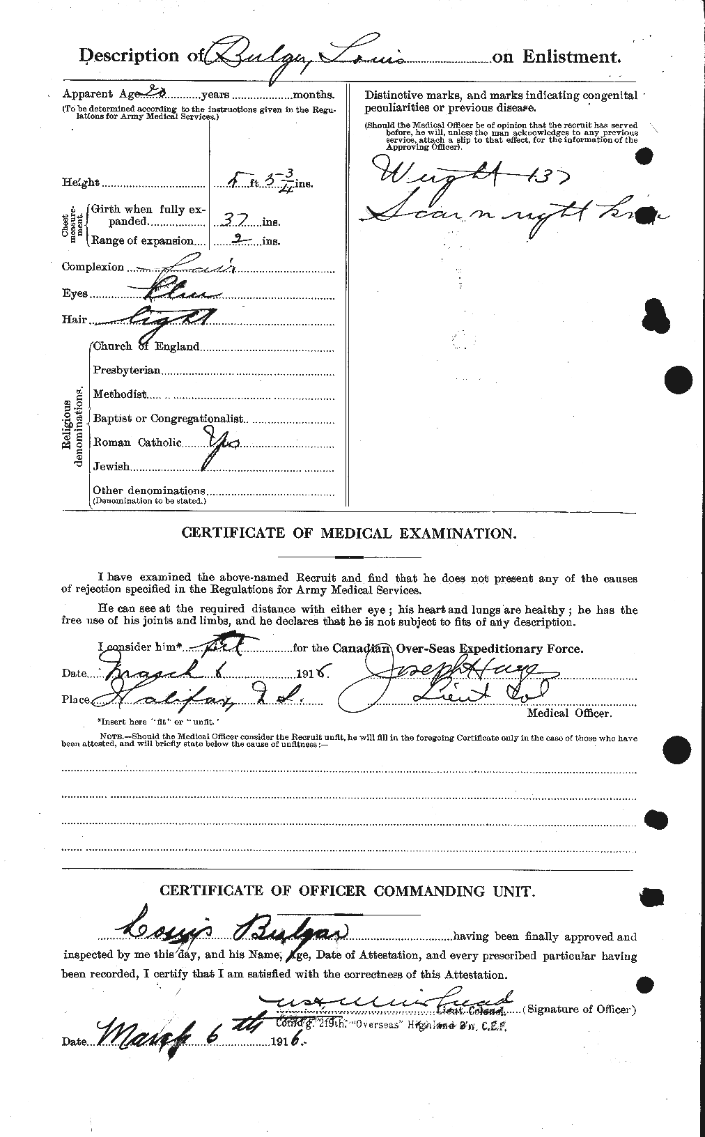 Personnel Records of the First World War - CEF 270635b