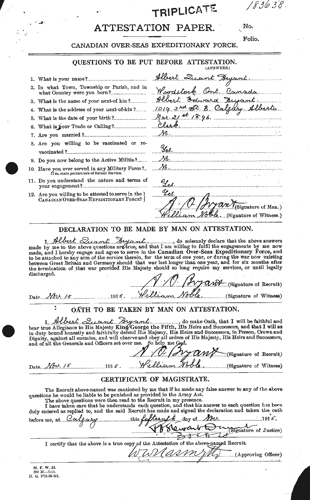 Personnel Records of the First World War - CEF 270781a