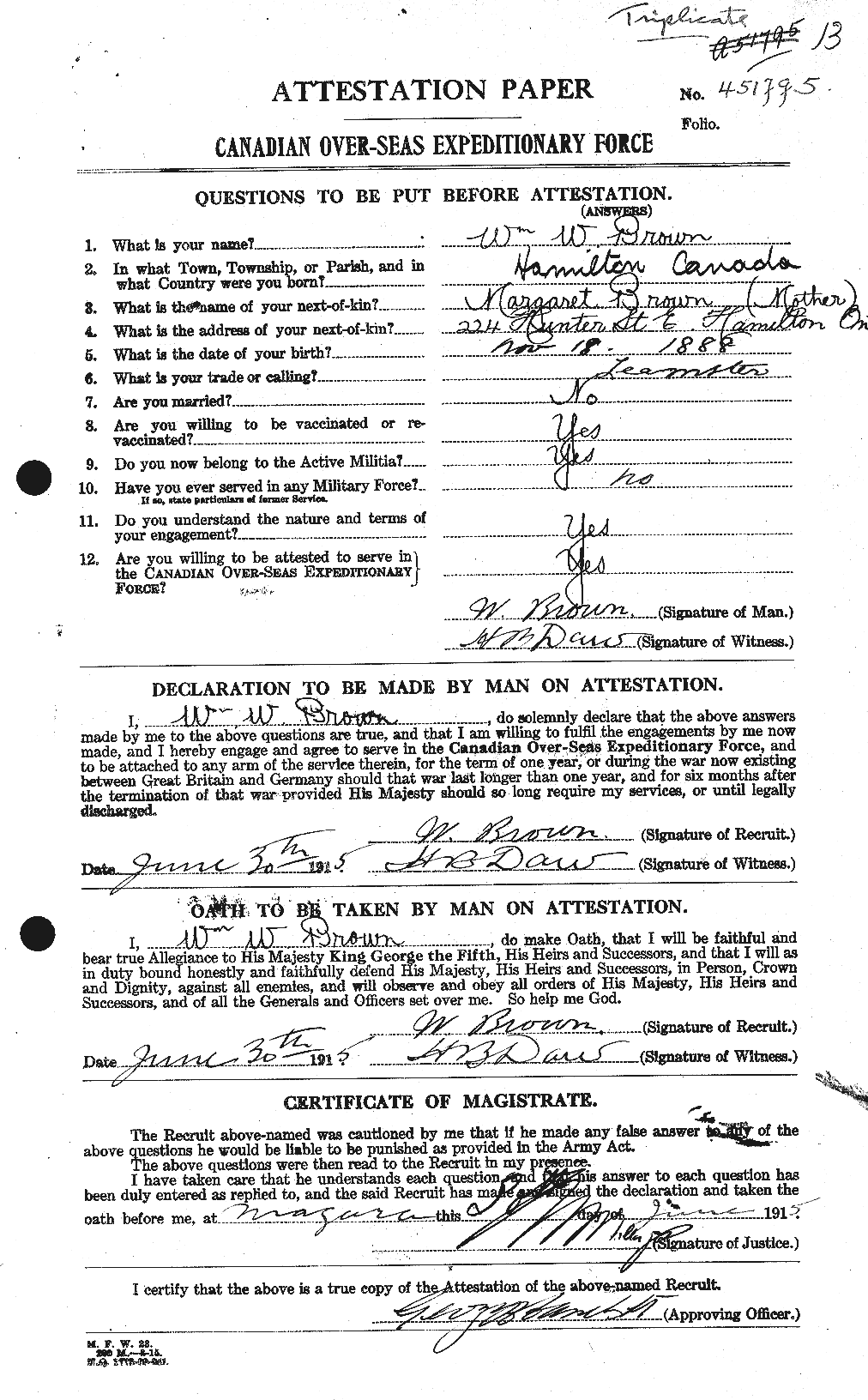 Personnel Records of the First World War - CEF 270895a