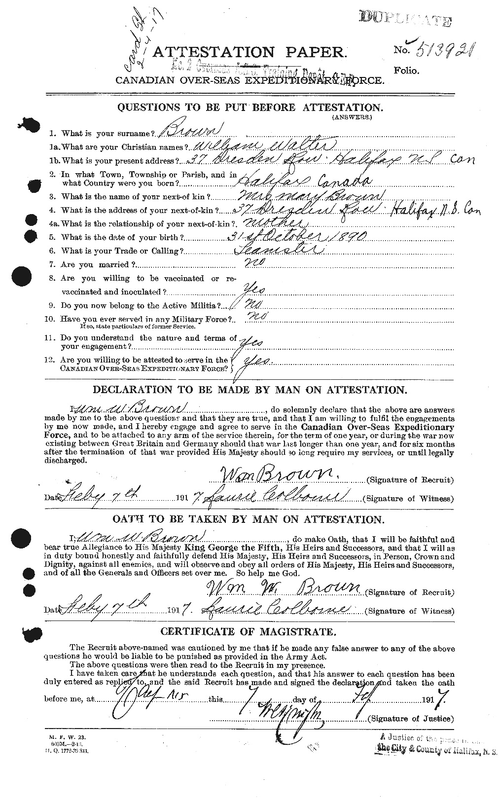 Personnel Records of the First World War - CEF 270898a