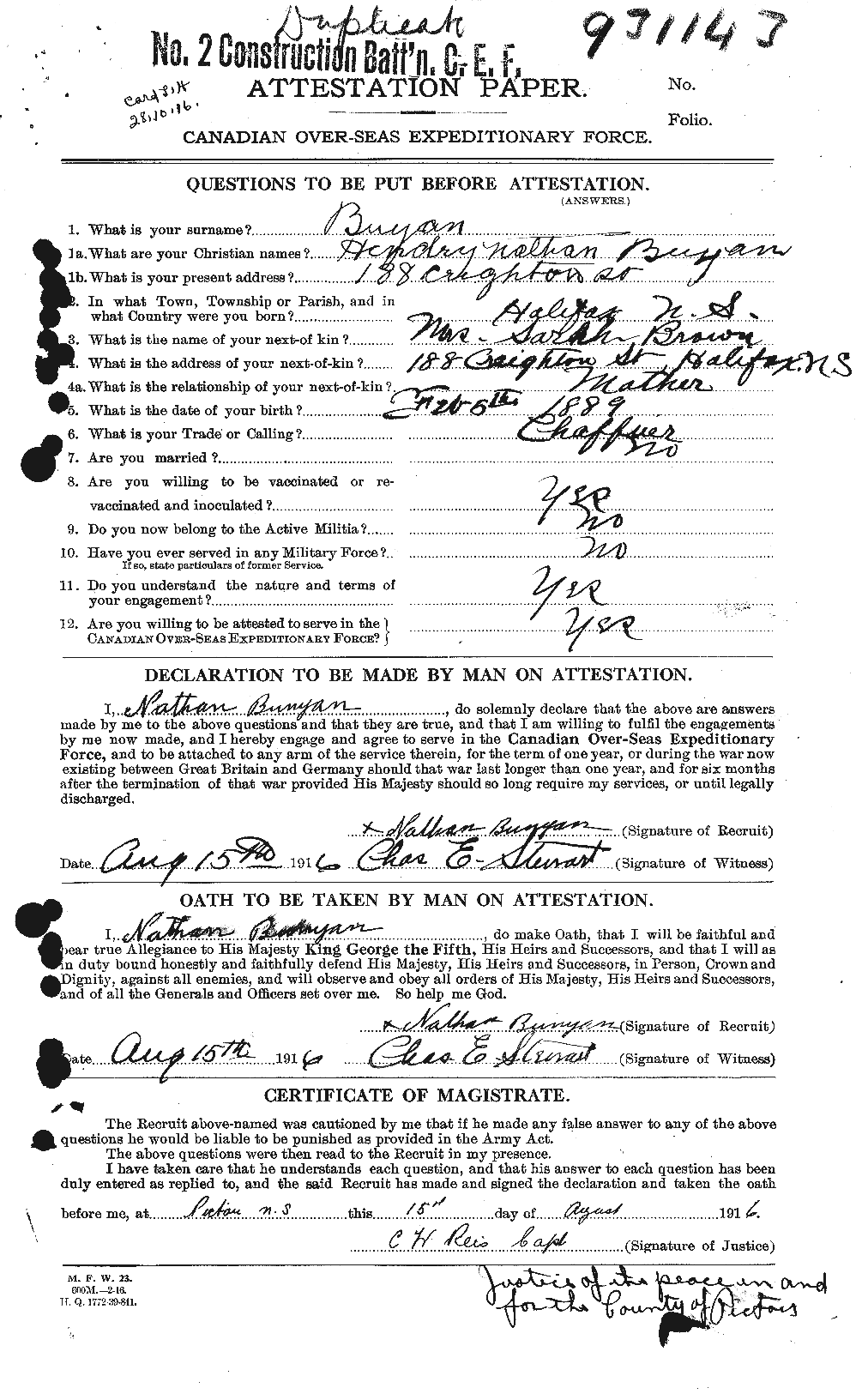 Personnel Records of the First World War - CEF 270989a