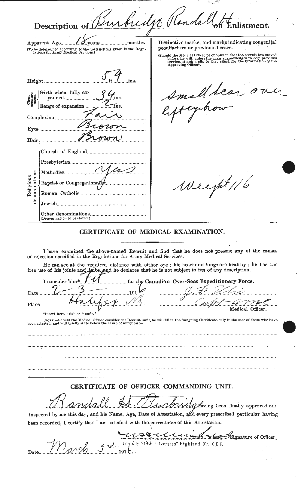 Dossiers du Personnel de la Première Guerre mondiale - CEC 271055b