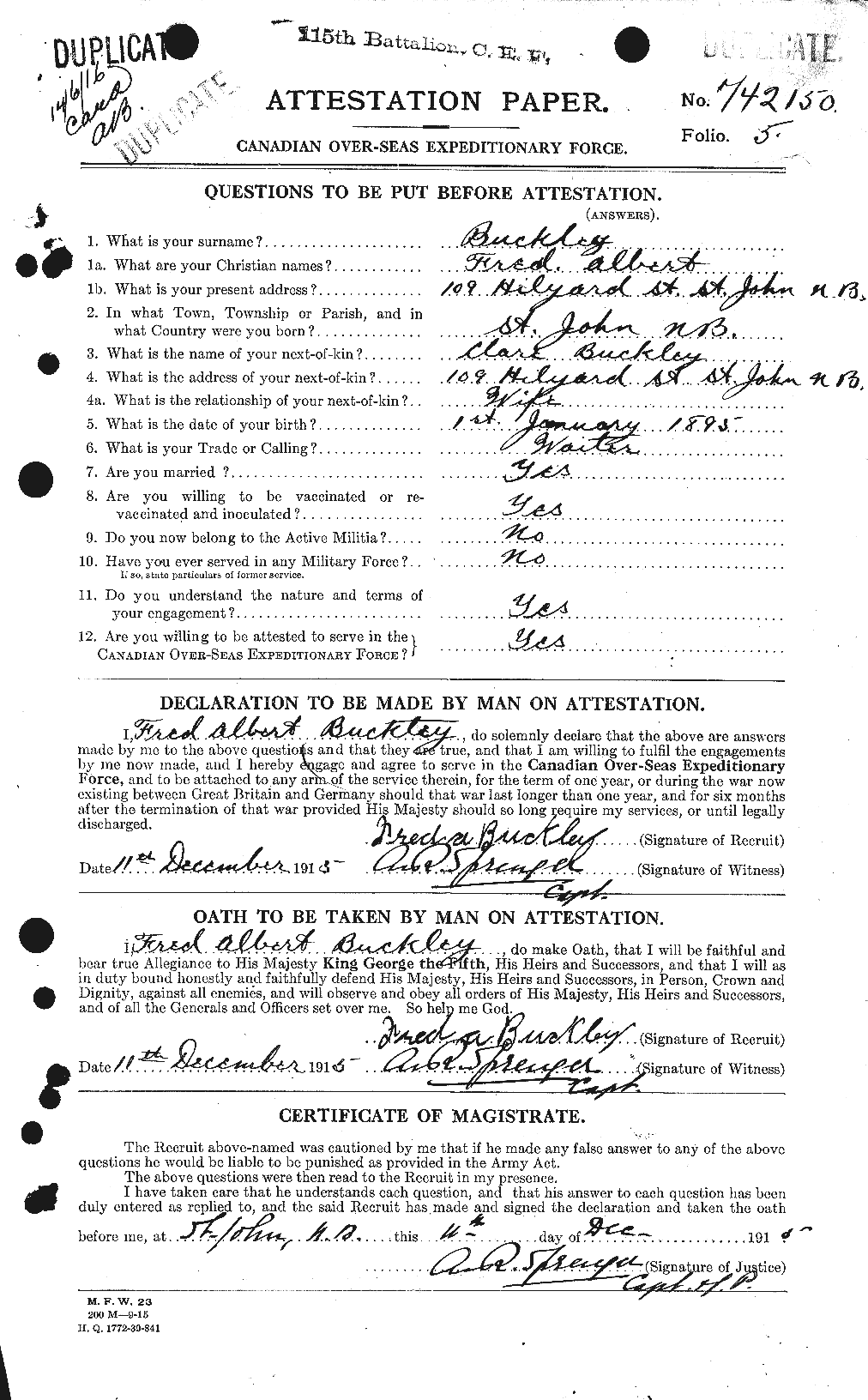Personnel Records of the First World War - CEF 271089a
