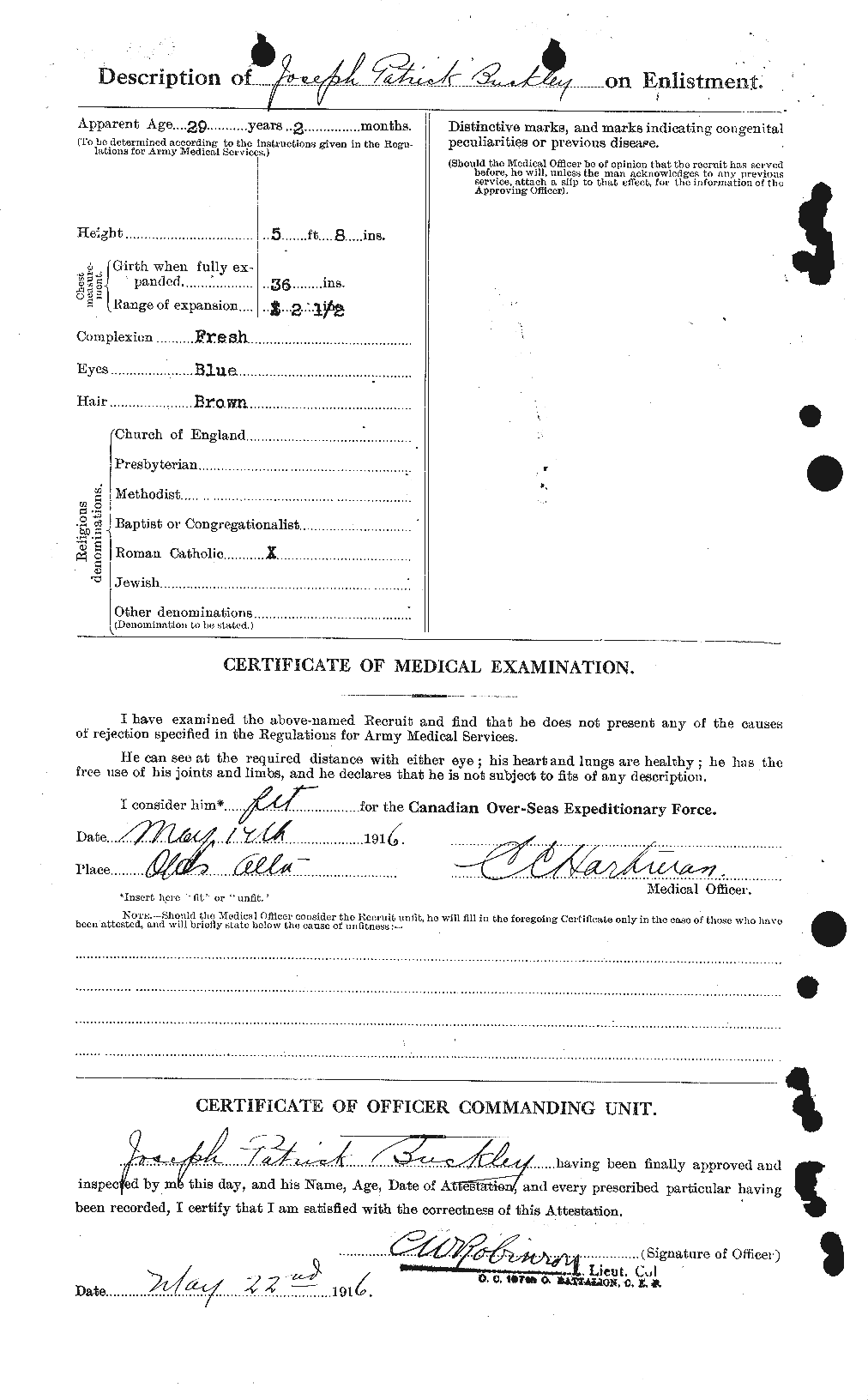 Personnel Records of the First World War - CEF 271154b