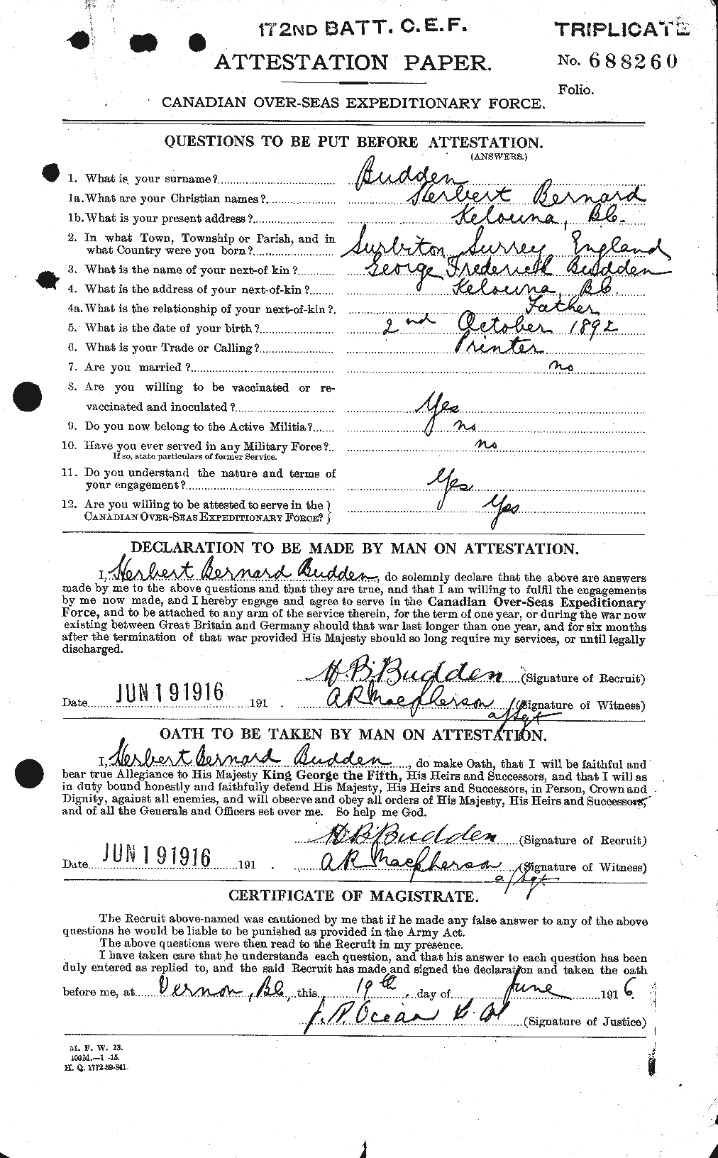 Personnel Records of the First World War - CEF 271341a