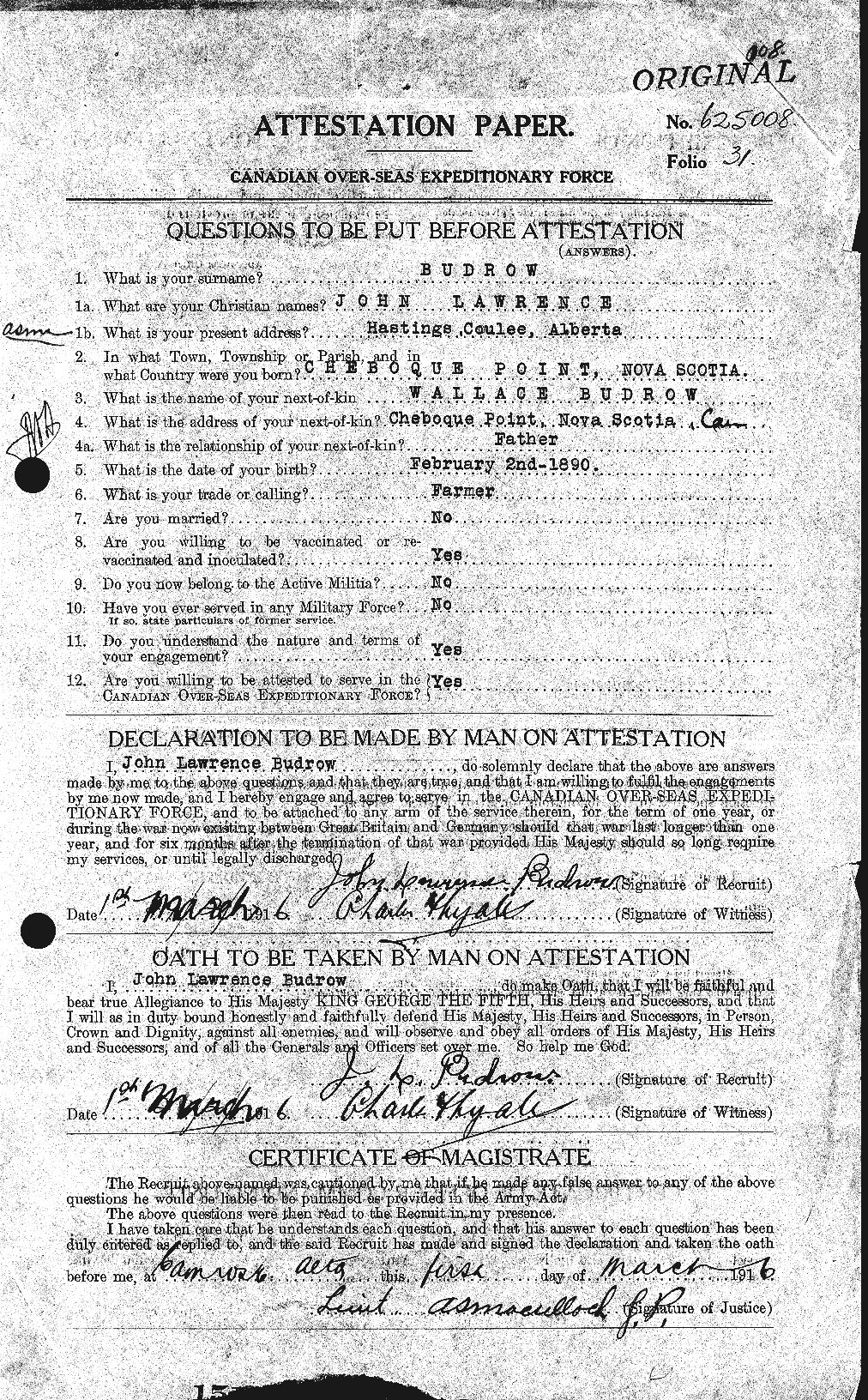 Personnel Records of the First World War - CEF 271394a