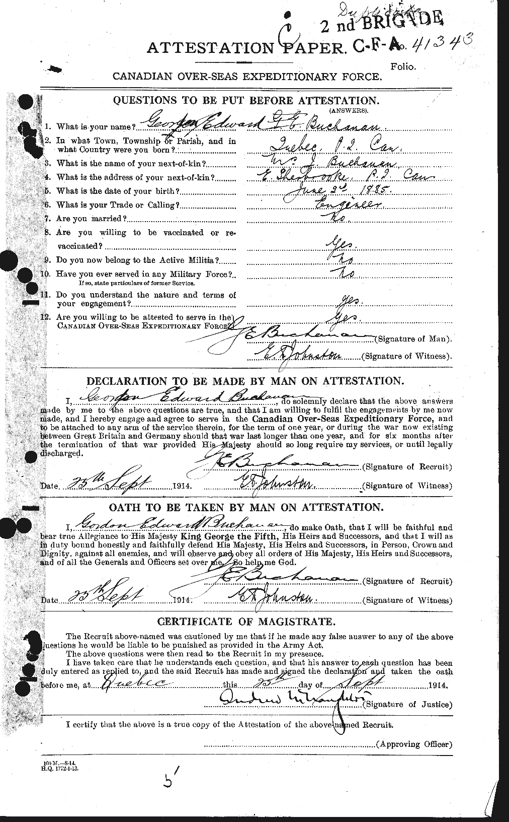 Personnel Records of the First World War - CEF 271487a