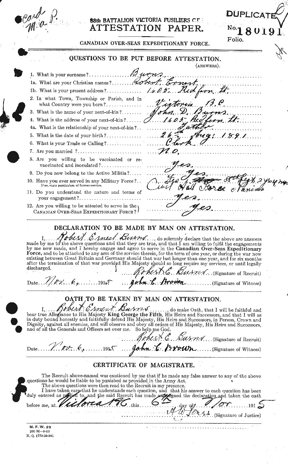 Personnel Records of the First World War - CEF 271728a