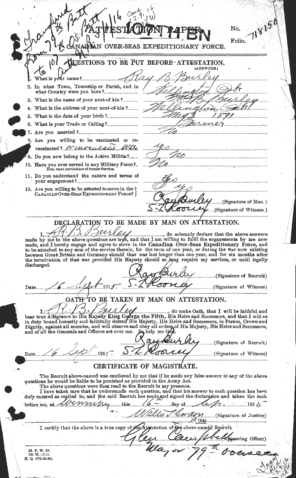 Personnel Records of the First World War - CEF 271853a