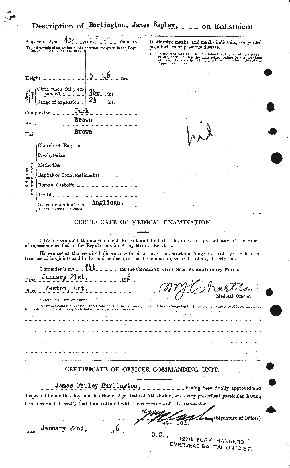 Dossiers du Personnel de la Première Guerre mondiale - CEC 271885b
