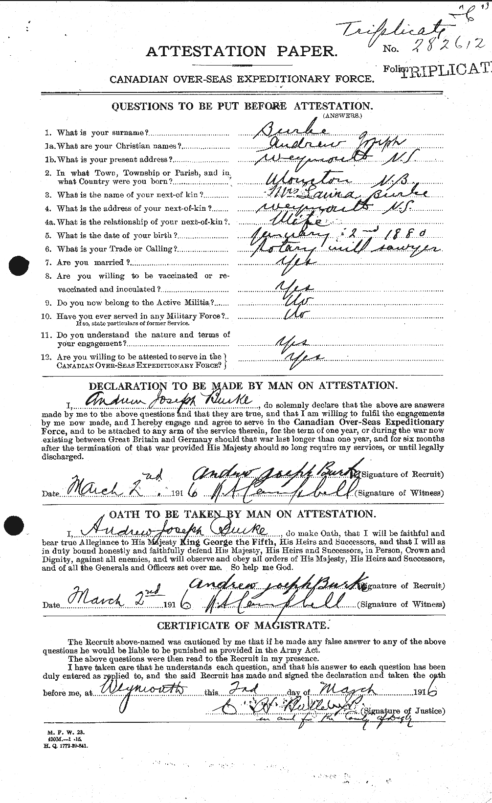 Personnel Records of the First World War - CEF 272372a