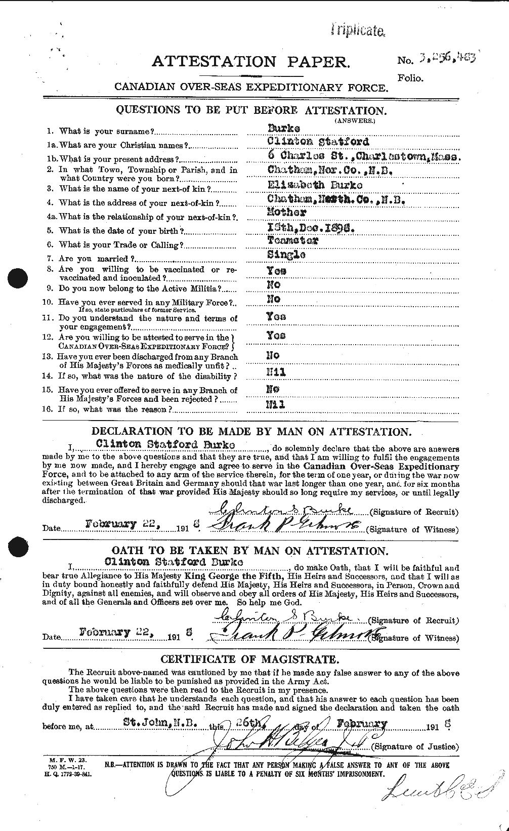 Personnel Records of the First World War - CEF 272395a