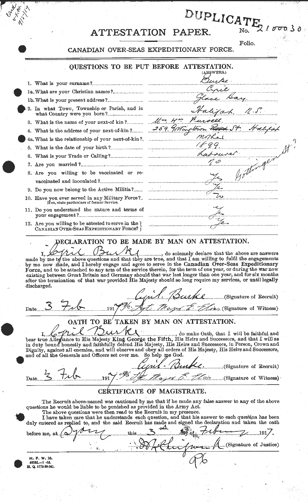 Personnel Records of the First World War - CEF 272396a