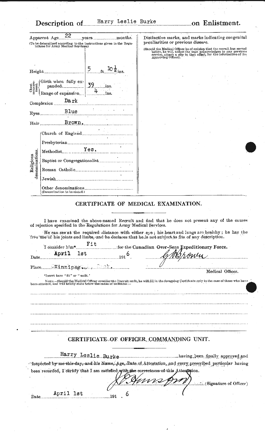 Dossiers du Personnel de la Première Guerre mondiale - CEC 272511b